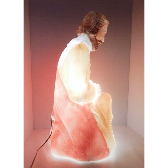 Nativity Joseph Blow Mold Poloron Prods Hard Plastic 26 Inch Lighted Christmas - Picture 3 of 12